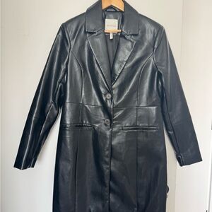Avec Les Filles Longline Faux Leather Jacket